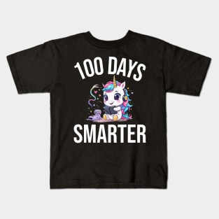 100 days smarter Unicorn 100th day of school Kindergarten Kids T-Shirt